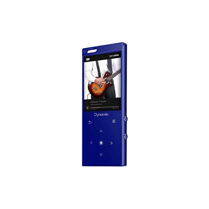 Dynamite MP3 Player 8GB with Bluetooth, Touch Buttons, Voice Recorder, Speaker, Kosher MP3 Players Without Radio, NO Video, NO Pictures (Blue)