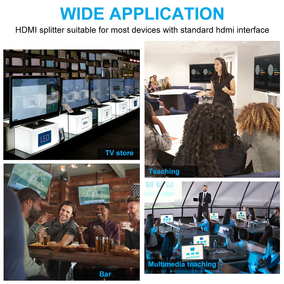 TESmart 1x4 HDMI Splitter 4K@60Hz 4:4:4 (RED)