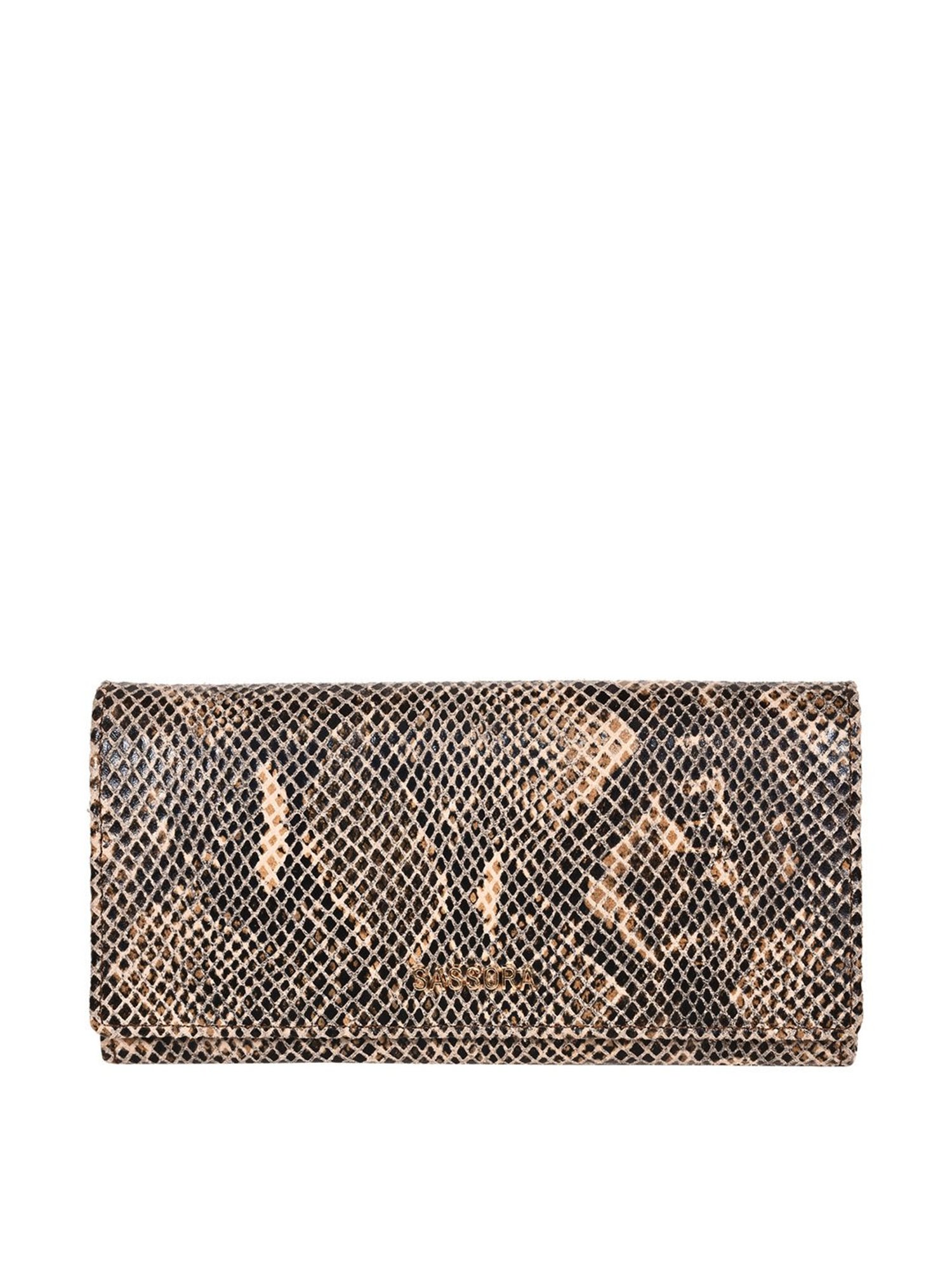 SASSORA Brown Textured Rfid Wallet for Women