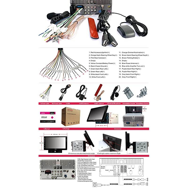 New]  A6 Pro A6Y2721PR Double DIN Android Car Navigation Stereo - 2X Bluetooth with aptX - Quick Charge/Ultra Preamplifier - in Dash Entertainment Multimedia Radio,WiFi,Support 256G SD &More
