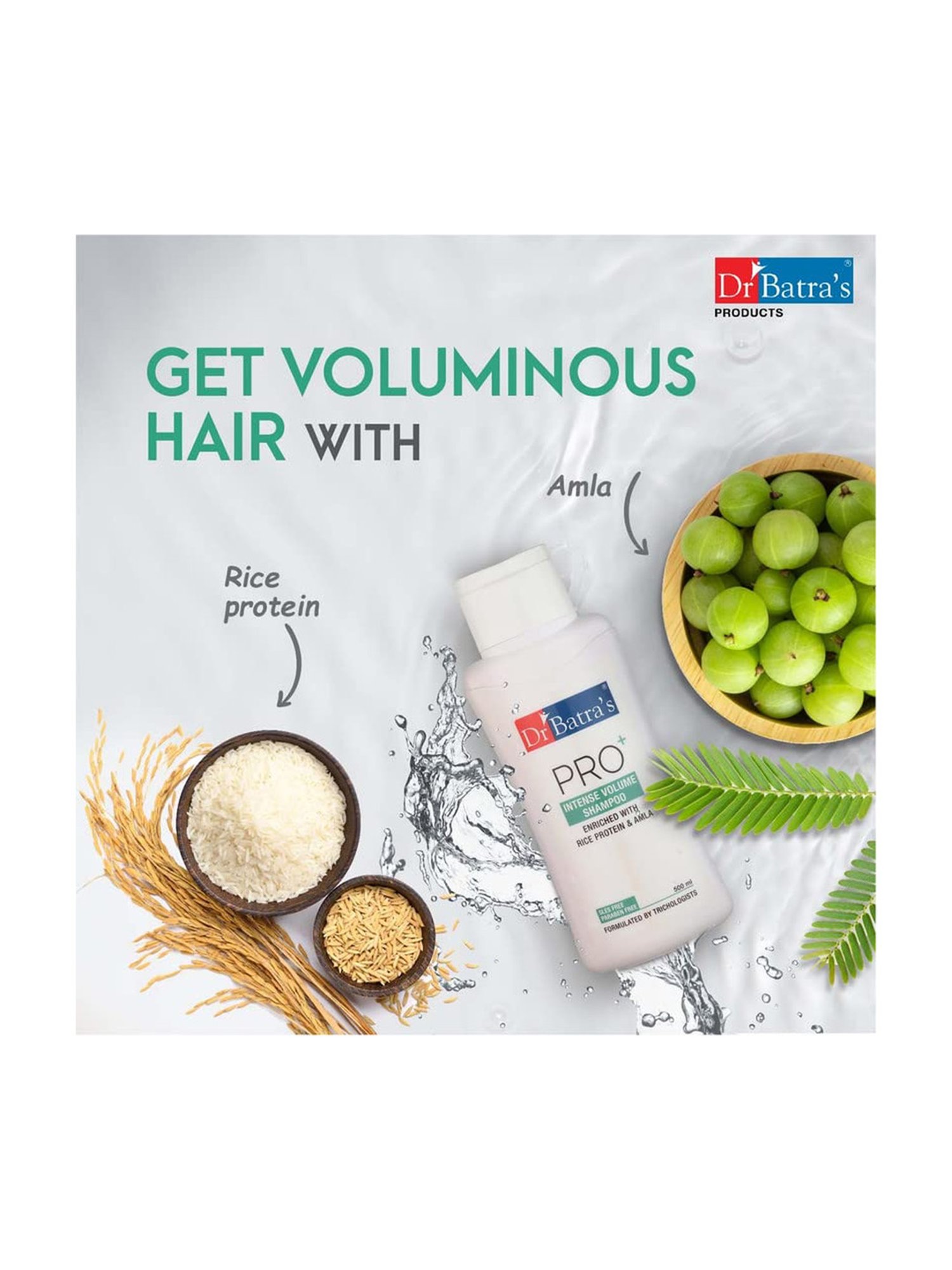 Dr. Batra's Hair Fall Control Serum, Conditioner & Pro+ Intense Volume Shampoo