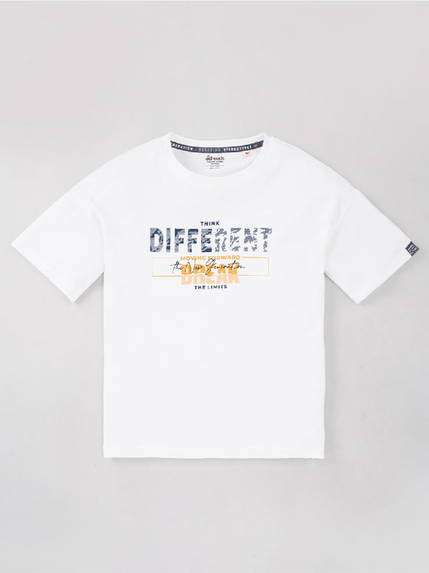 Edheads Kids White Cotton Printed T-Shirt
