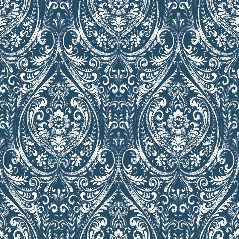 NuWallpaper Bohemian Damask Indigo Peel & Stick Wallpaper