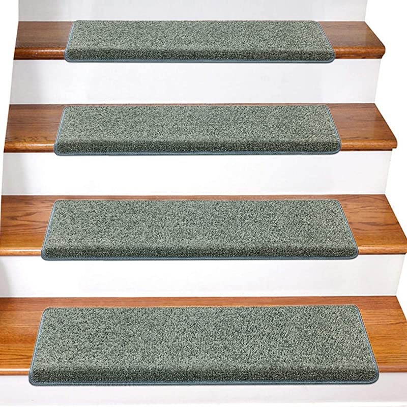 Stair Treads NonSlip Bullnose for Stairs Indoor Stair Pads SelfAdhesive amp Easy Installation Pet amp Child Friendly Skid Resistant amp Washable 2 Pack Grey 10quot x 30quotx 13