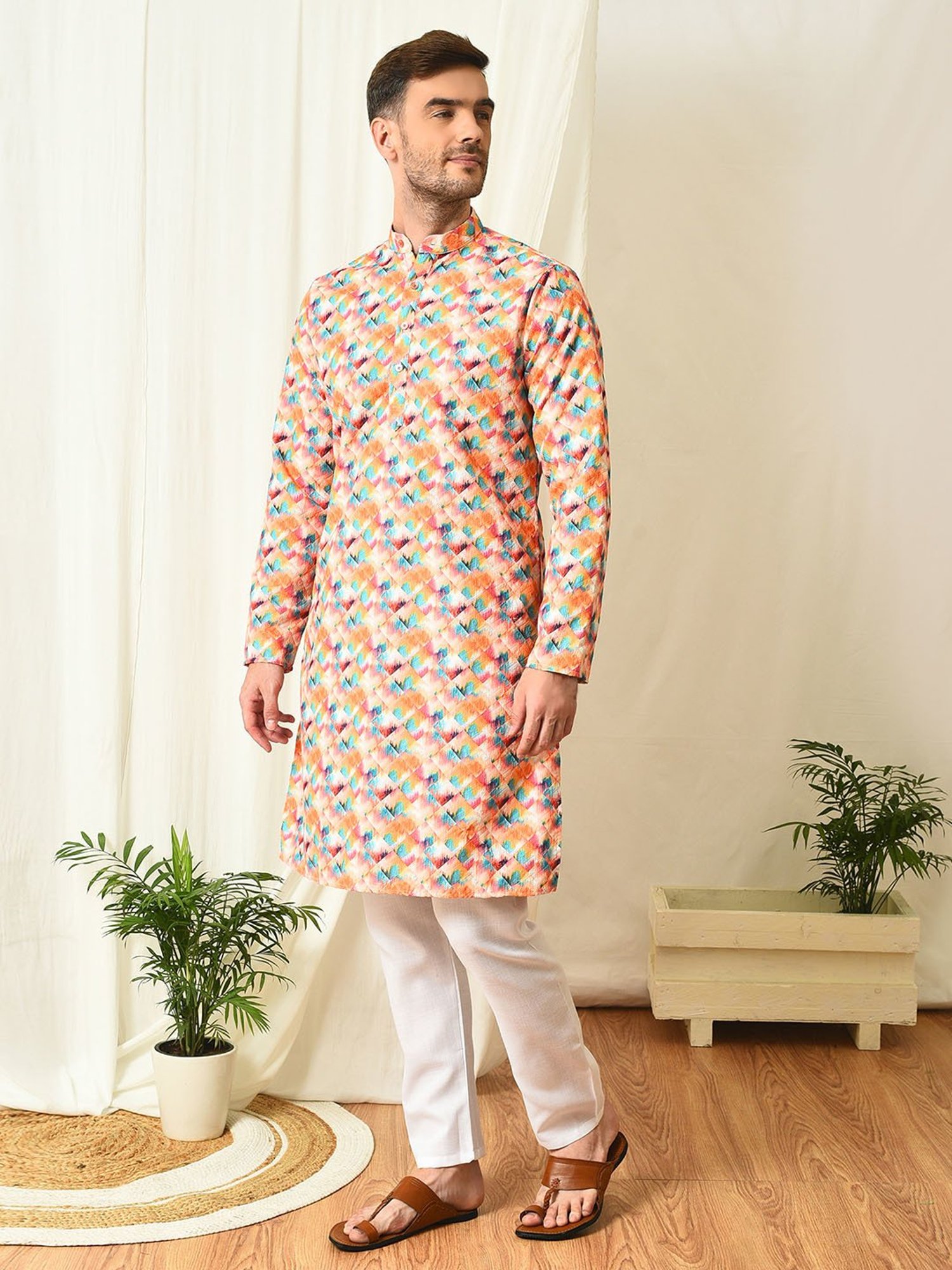 Hangup Multicolor Regular Fit Print Kurta & Pyjamas Set