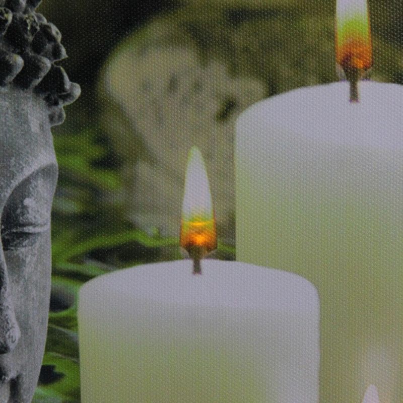 Northlight LED Lighted Buddha and Bamboo Canvas Wall Art 12" x 15.75"