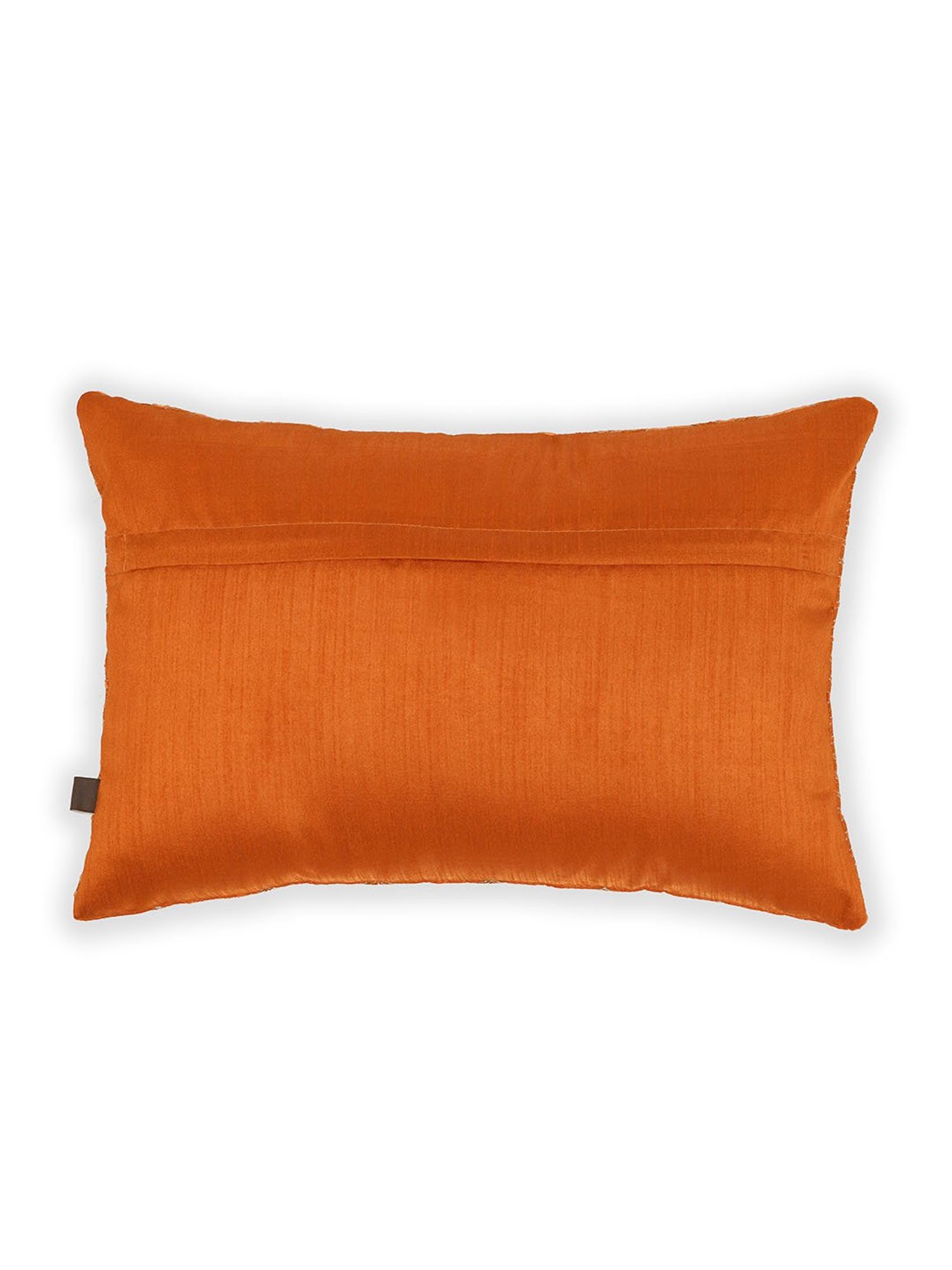 Pure Home and Living Orange Velvet Embroidery Cushion Cover