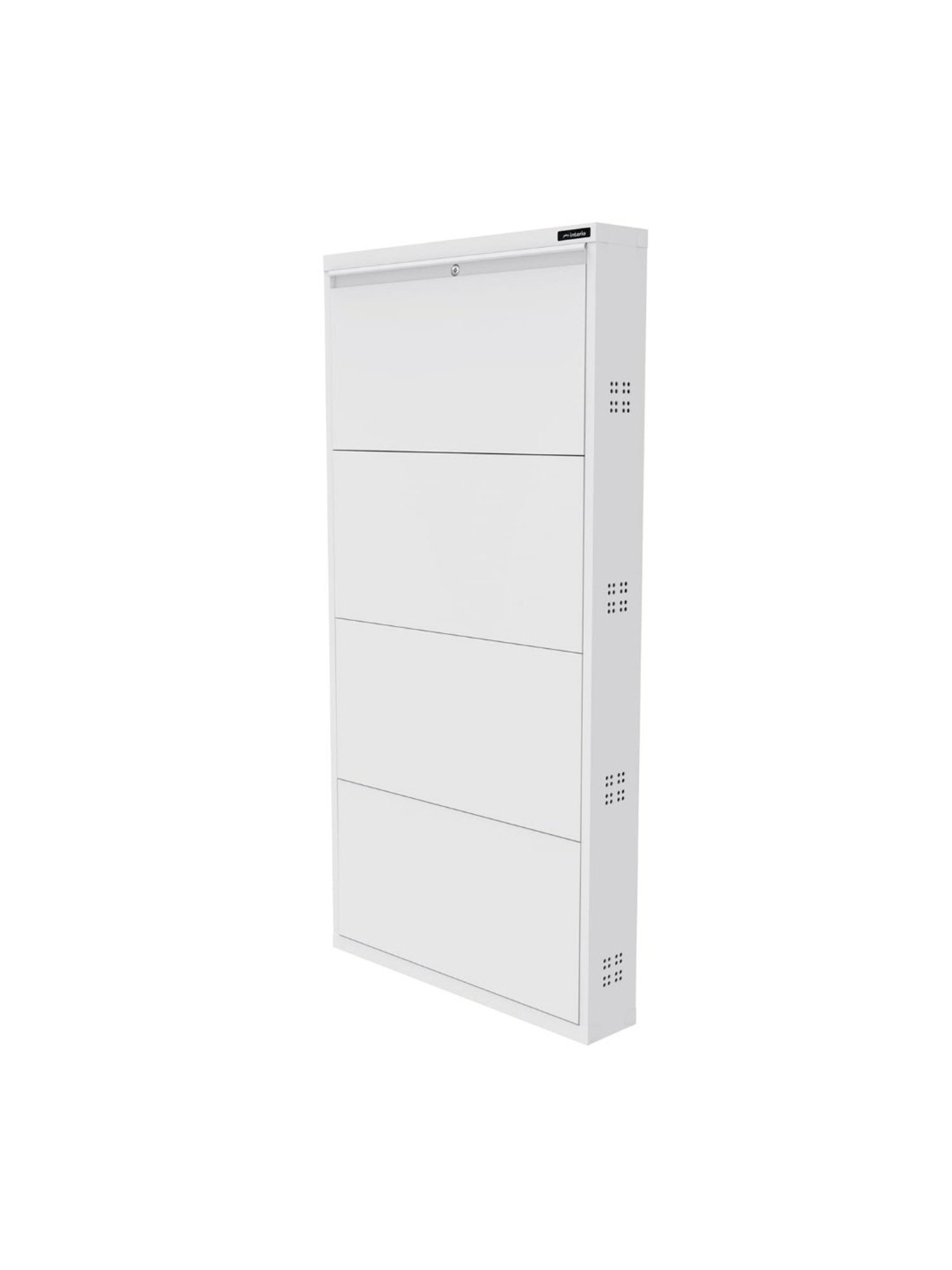 Delite Kom Metal Shoe Rack - 24" 10 Shelf, Double Decker, Ivory, PowderCoat, Wall Mount, DIY