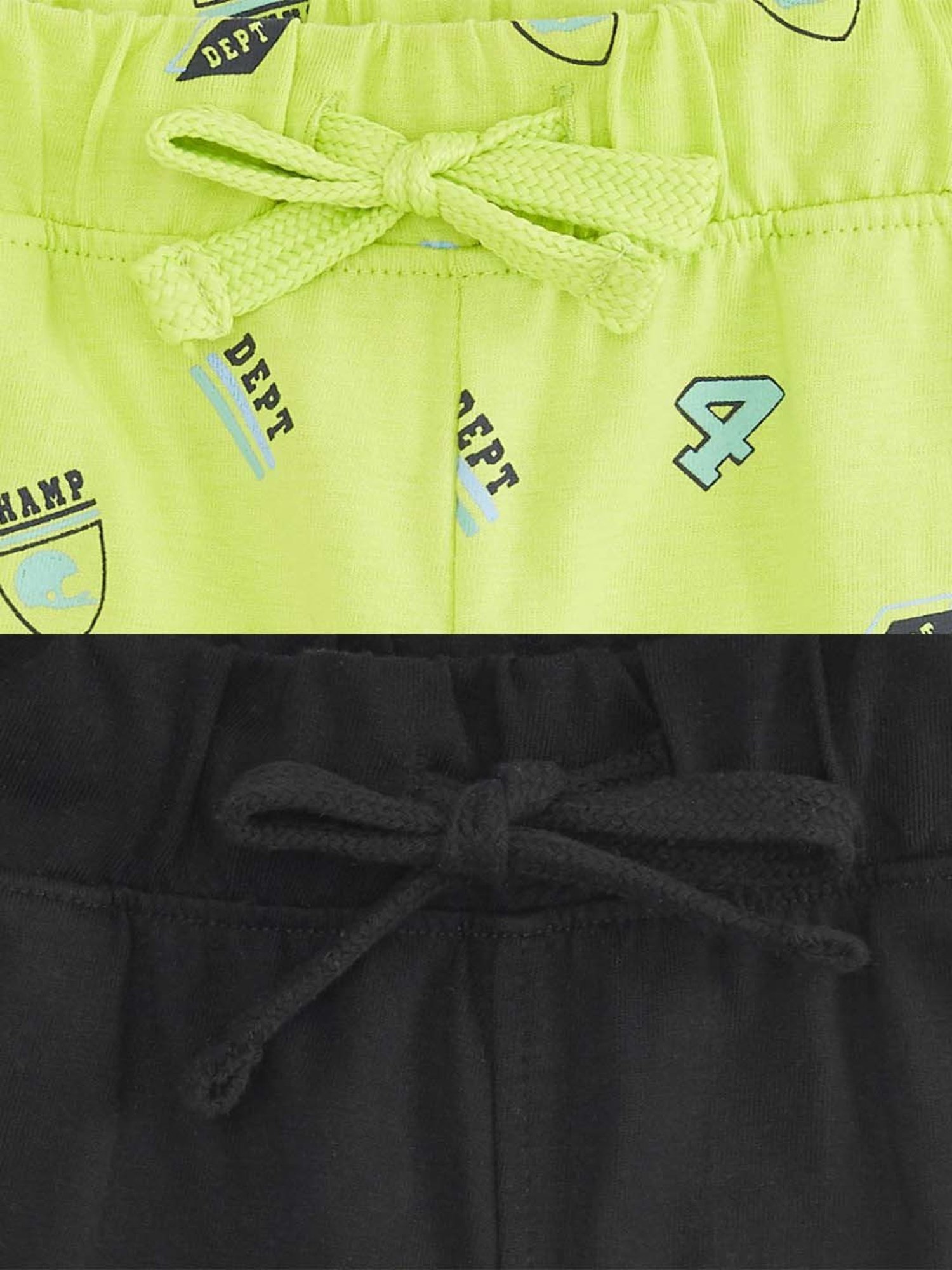 Pantaloons Baby Kids Green & Black Cotton Printed Shorts