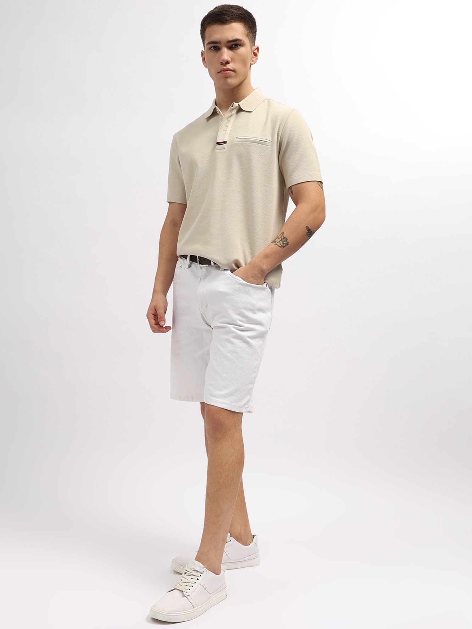 Gant Beige Cotton Regular Fit Polo T-Shirt