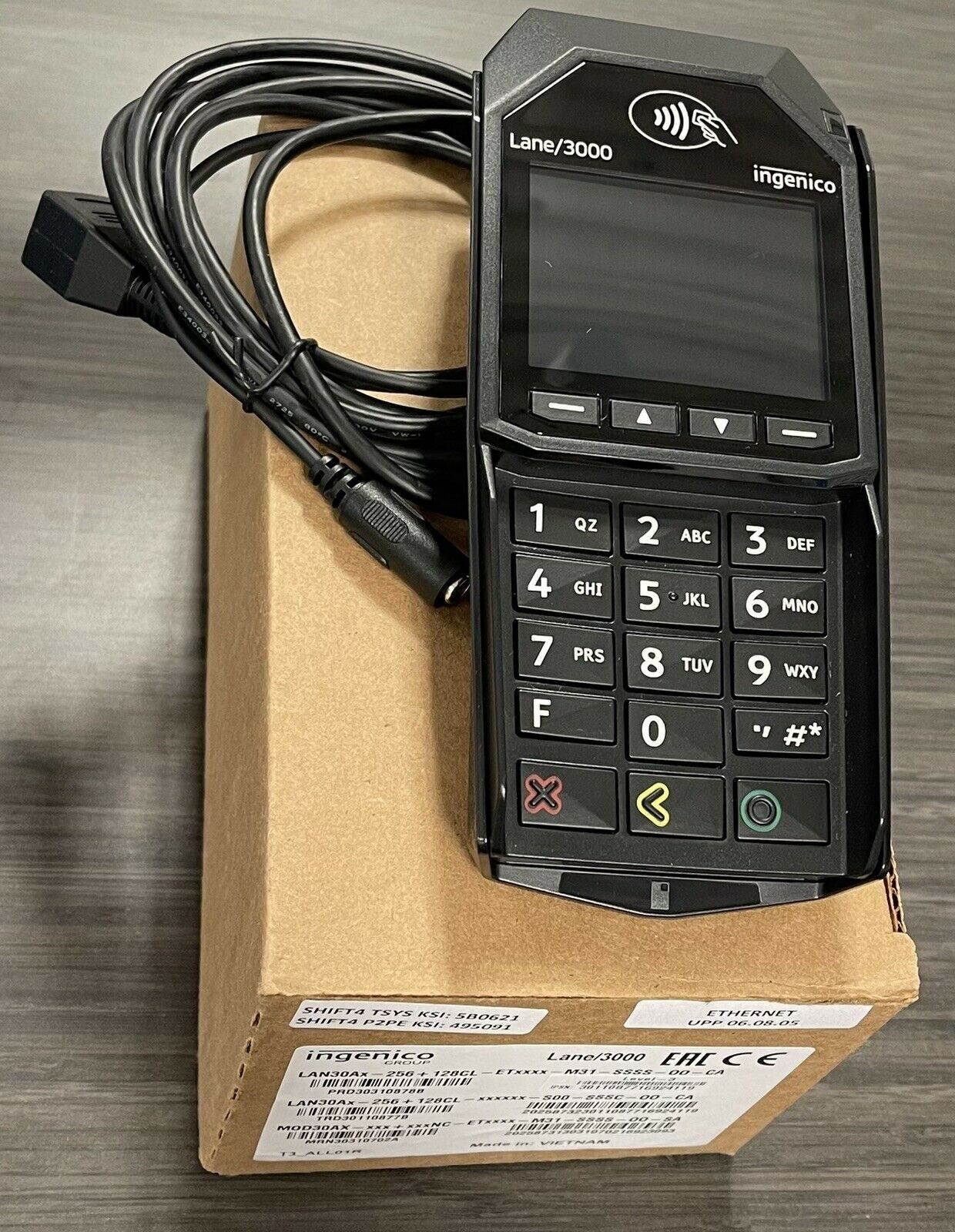 Ingenico Lane/3000 PIN Pad Credi Card Machine Terminal LAN300-USPHX01A PRD30310878A