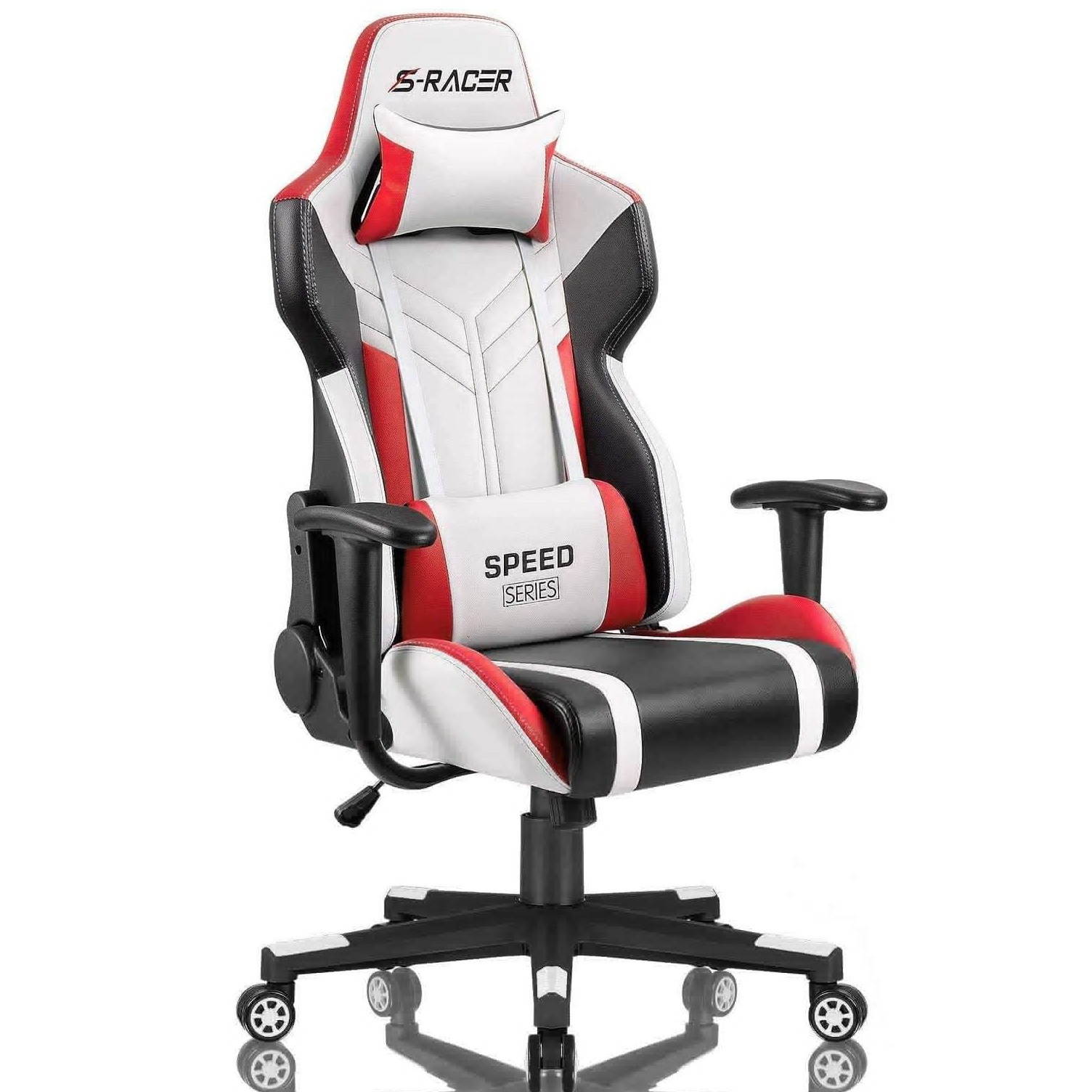 Homall Gaming Chair Racing Style High-Back PU Leather Office Chair Computer Desk Chair Executive and Ergonomic Swivel Chair with Headrest and Lumbar Support (Blue)