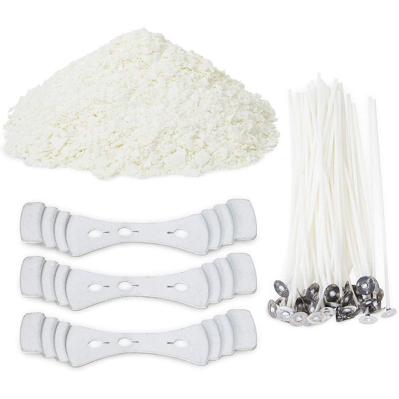 Bright Creations 54 Pieces DIY Candle Making Kit with 5 lb White Palm Wax, 50 Wicks, Arts and Crafts