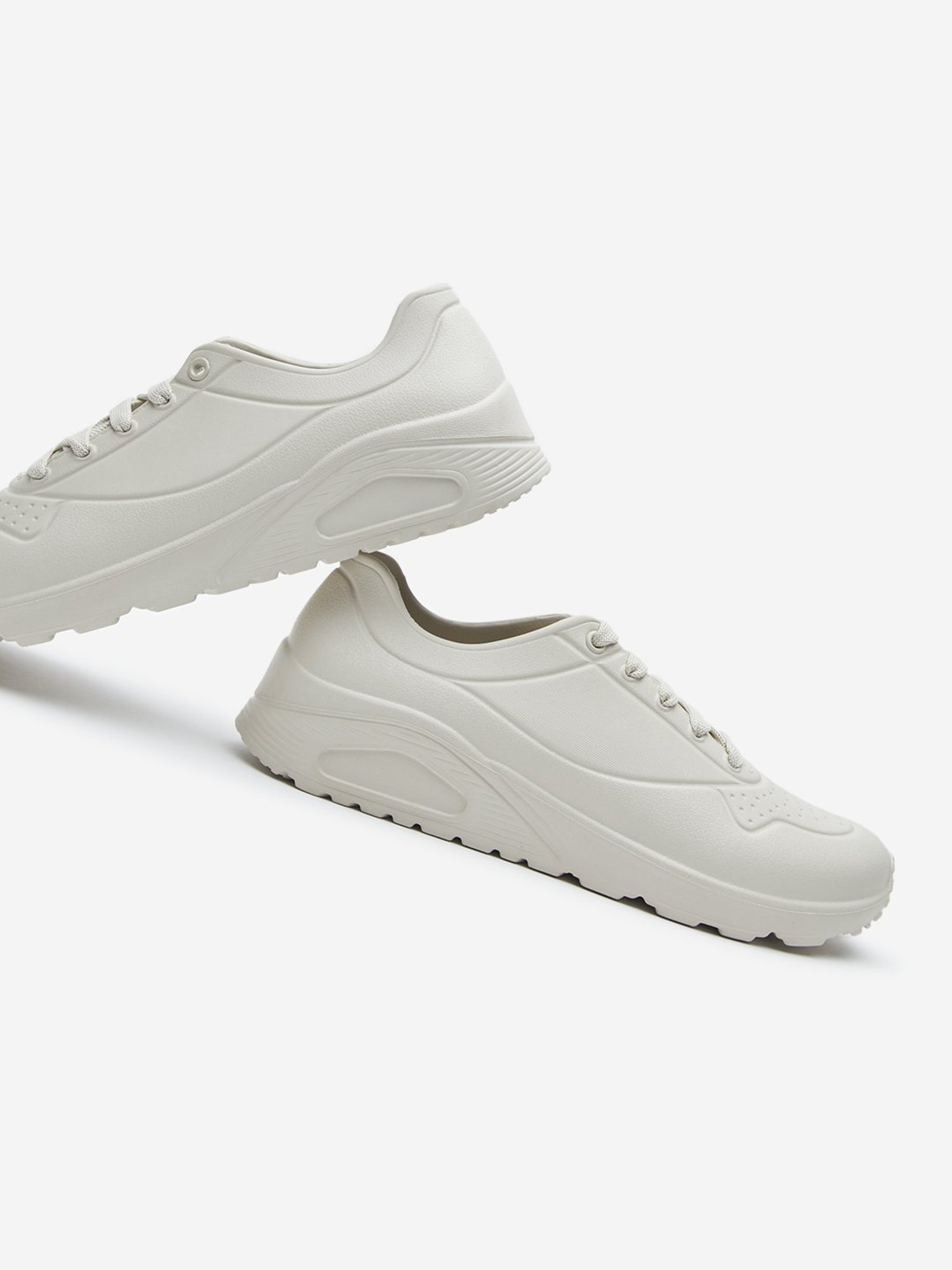 LUNA BLU by Westside Ivory Lace-Up Sneakers