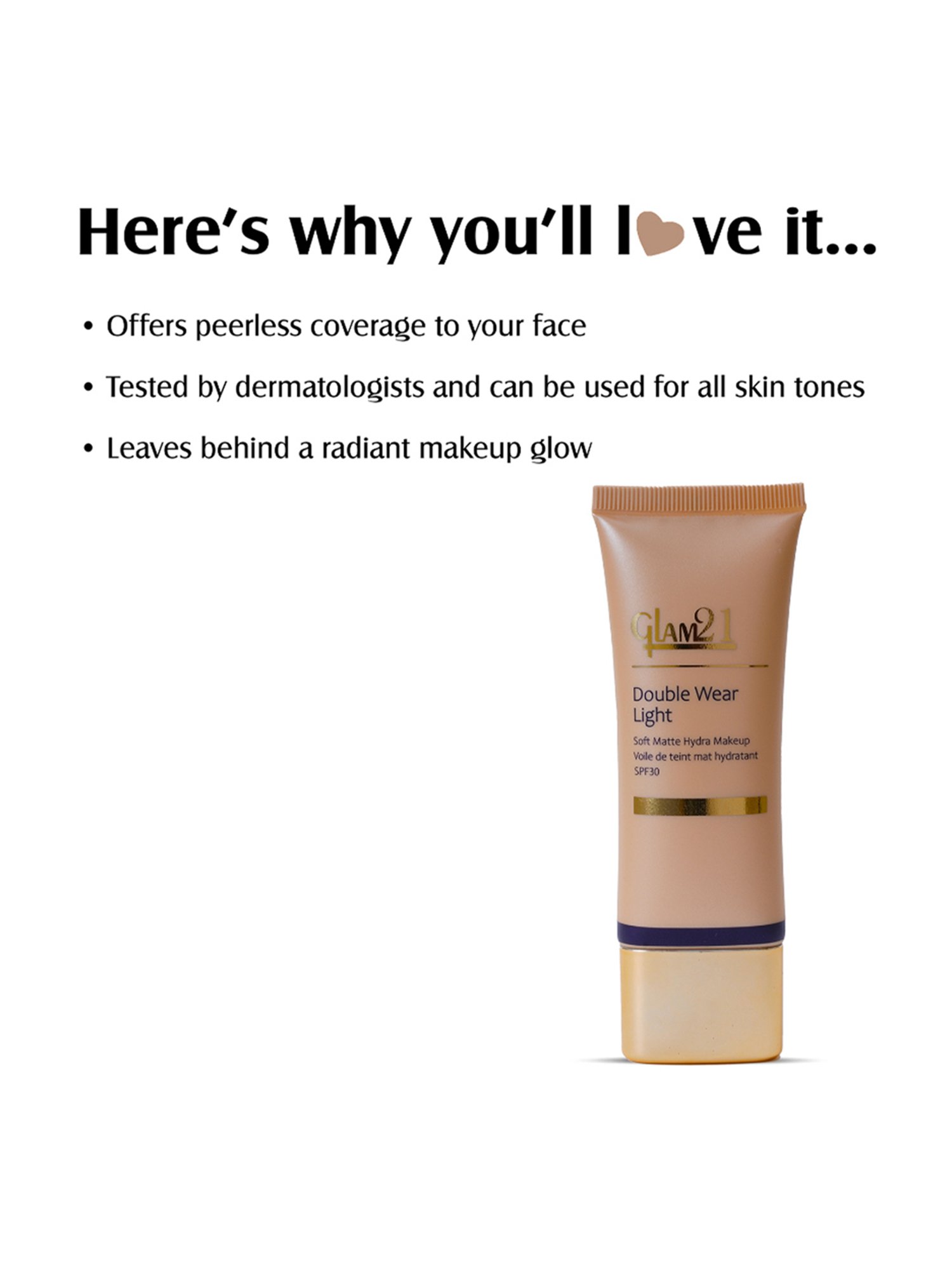 Glam21 Double Wear Light Foundation 02 - 40 gm