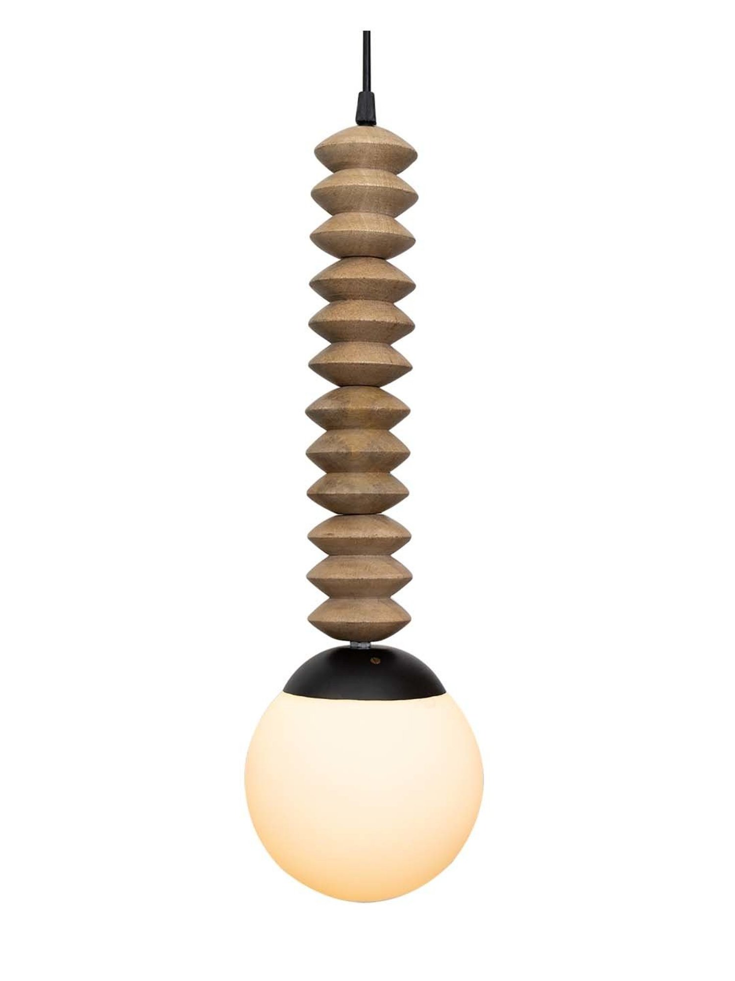 Homesake Beaded Swag Beige Wood Spiral-Shaped Pendant Ceiling Hanging Light