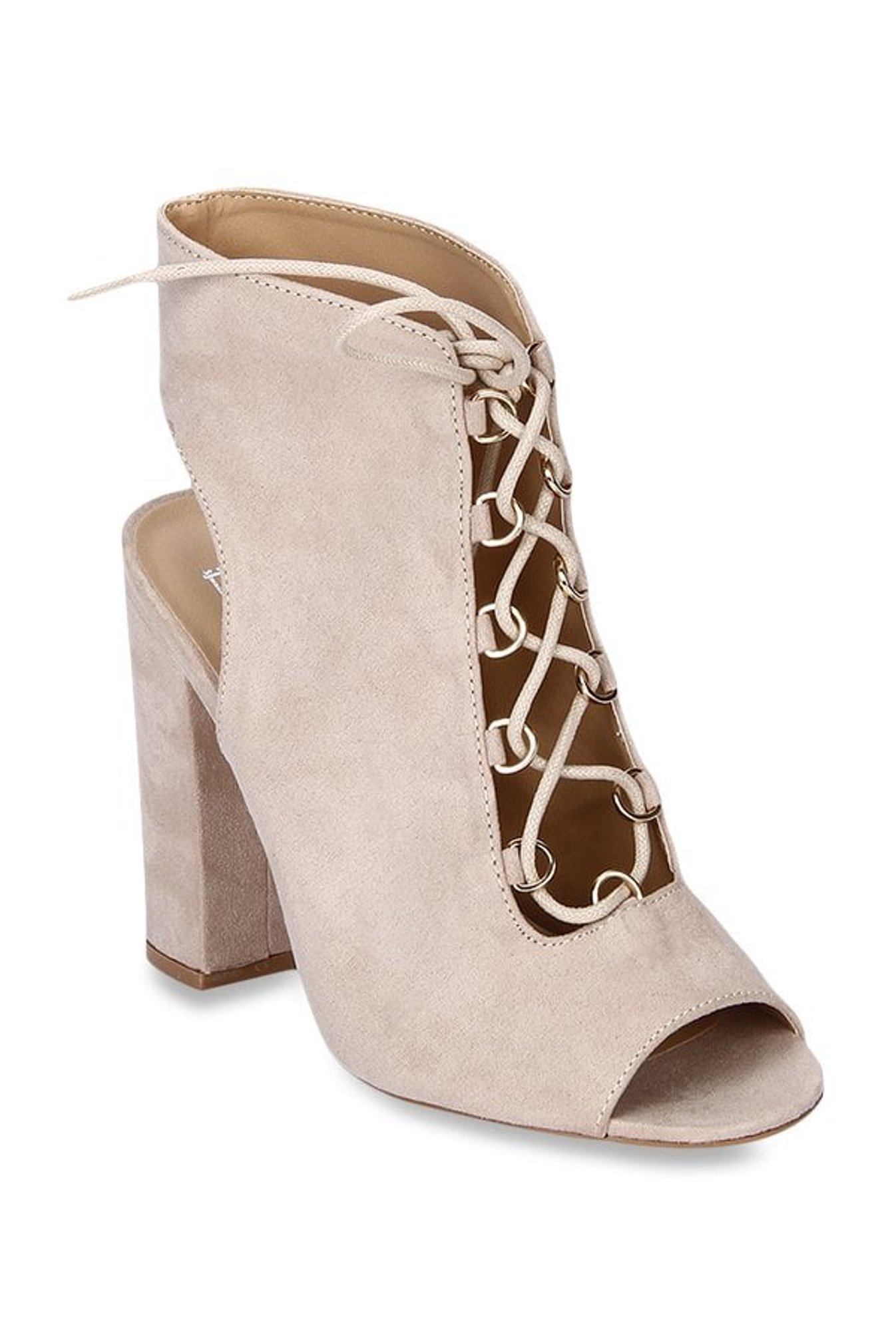 Truffle Collection Beige Peeptoe Sandals