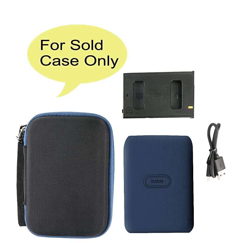 Hard Travel Case for Fujifilm Instax Mini Link Smartphone Printer Black Case + Inside Dark Denim