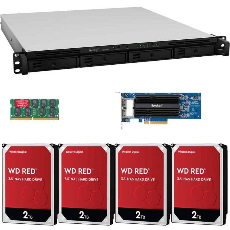 Synology RS820RP+ 4-Bay RackStation NAS with Synology 10Gb Adapter 18GB RAM 32TB (4x8TB) of Western Digital RED NAS Drives Fully Assembled Tested By CustomTechSales