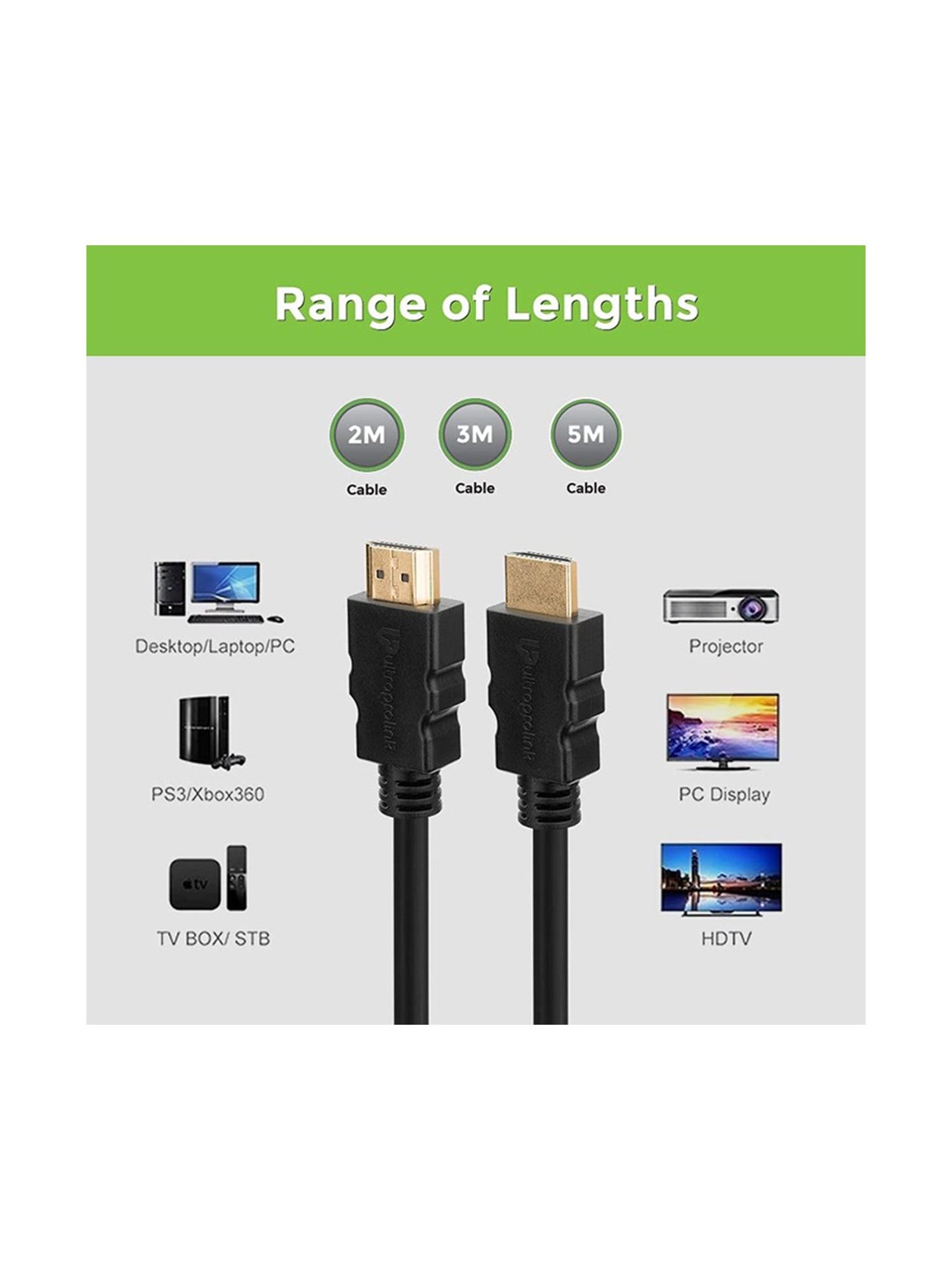 UltraProlink Pro-Connect UL1046 HDMI 2.0 HDMI 2.0 Cable with Ethernet (5m/16.4ft)