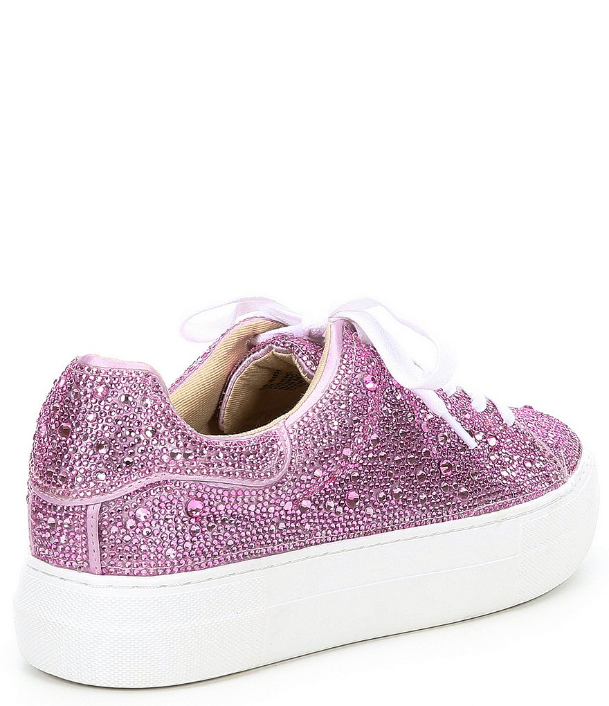 Blue by Betsey Johnson Sidny Rhinestone Embellished Platform Lace-Up Sneakers