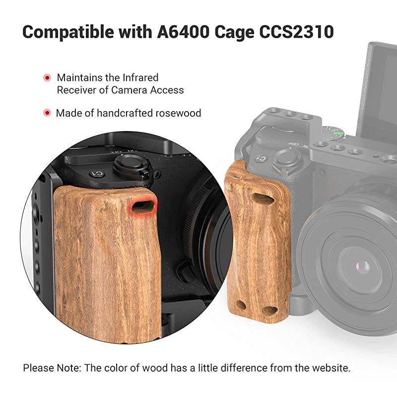 Wooden Handle Handgrip for Sony A6400 Cage APS2318