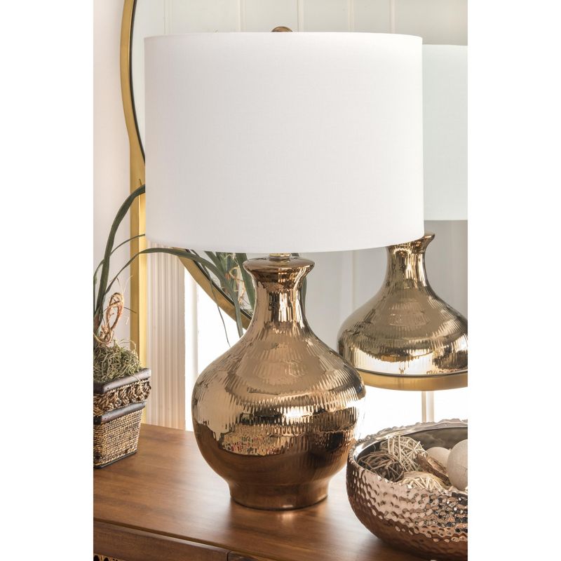 nuLOOM Syracuse Ceramic 23" Table Lamp Lighting - Gold 23" H x 14" W x 14" D