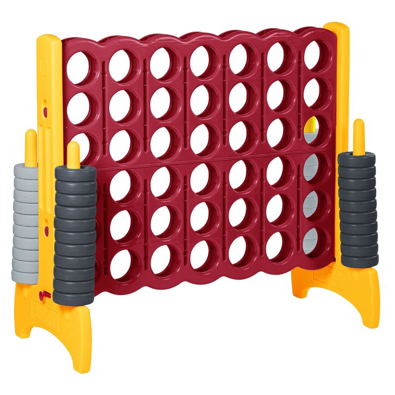 ECR4Kids Jumbo 4-to-Score Giant Game with Carry Bag, Lawn Game, Connect-All-4 - Cardinal and Gold