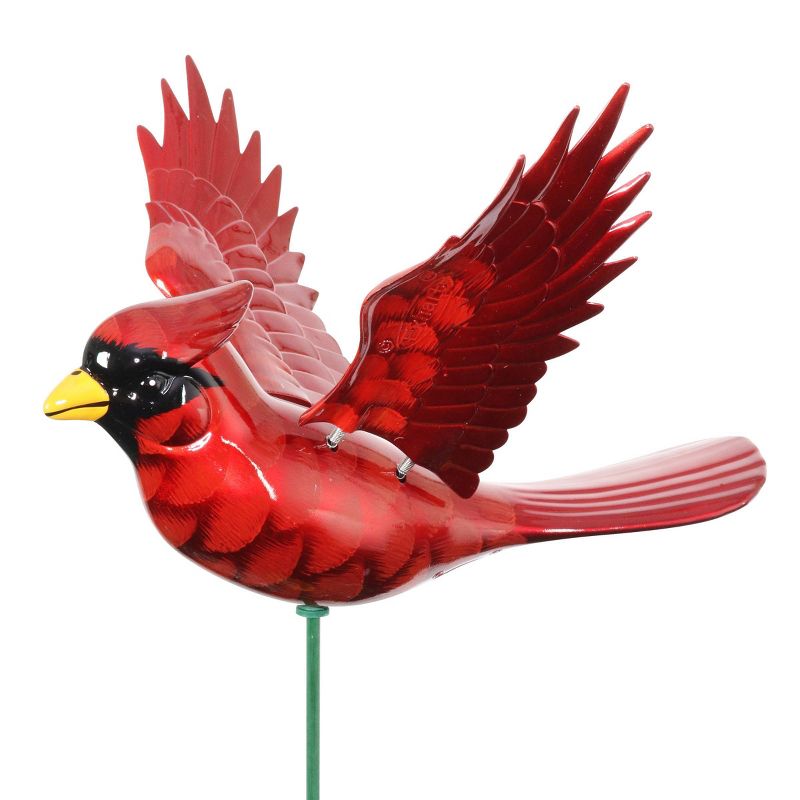 2pk 11" Plastic and Metal Windy Wings Cardinal Stakes - Exhart