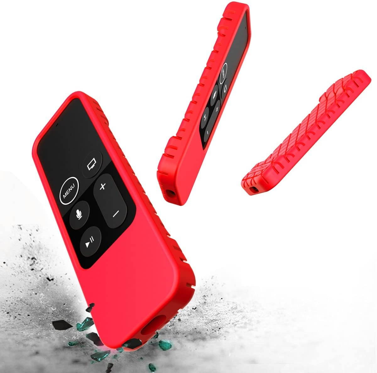 Bear Motion Case for Apple TV 4K / 5th 4th Gen Remote Controller - Silicone Shock Resistant Cover for Apple TV 4K Siri Remote Controller (Case for Apple TV 4K / 5th 4th Gen Remote, Red)