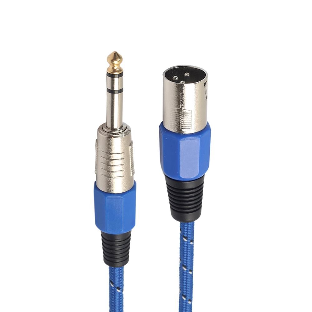 3P XLR Male Jack to 1/4" 6.35mm Male Plug Stereo Microphone Cable Adapter