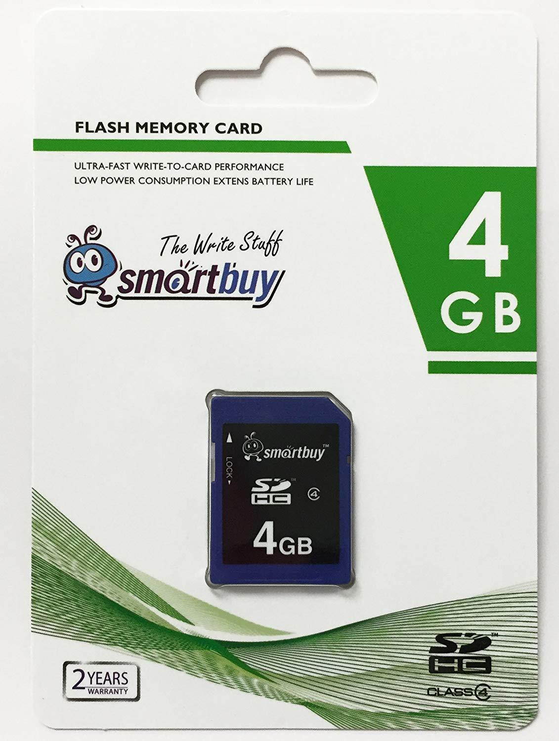 Smart Buy SDHC Class 4 Flash Memory Card SD HC Secure Digital C4 Fast Speed for Camera (4GB (10-Pack))