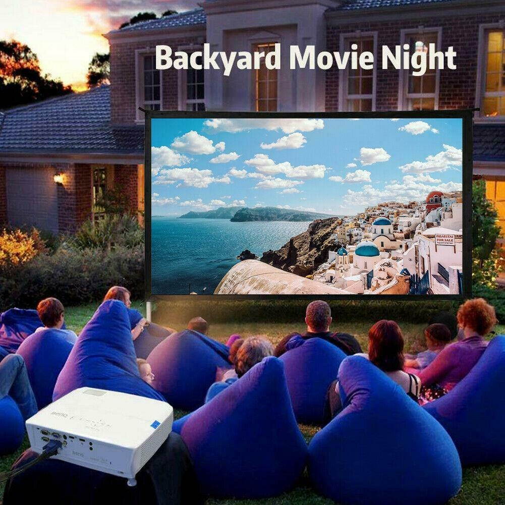 120" Fast Folding 4K 3D Projector Screen Stand Movie Projection and Carry Bag