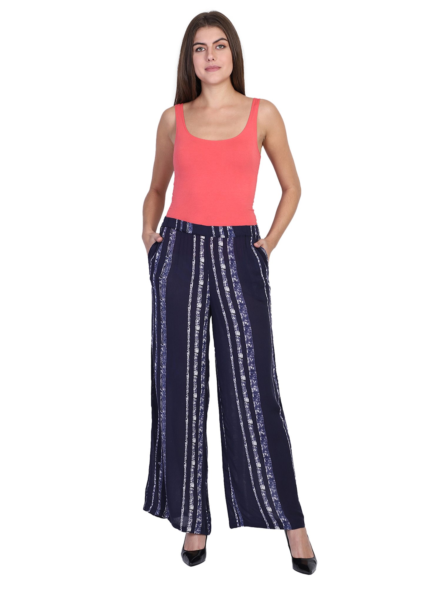 Aditi Wasan Blue Regular Fit Elasticated Pants