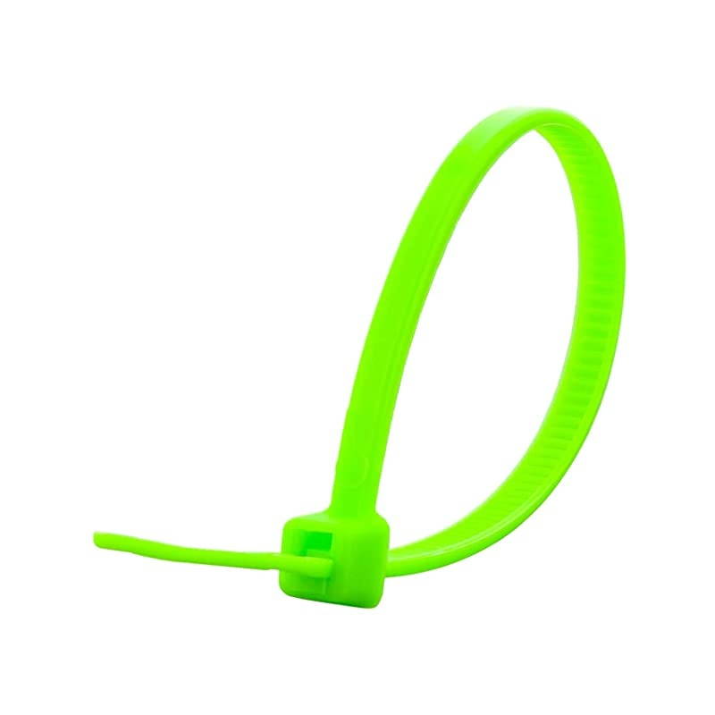 Inch, 18lb Miniature Nylon Zip Tie - Assorted 500 pack (Neon Green)