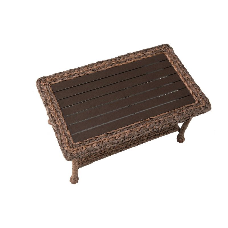 Modern Concept Faux Sea Grass Resin Rattan Coffee Table - W Unlimited