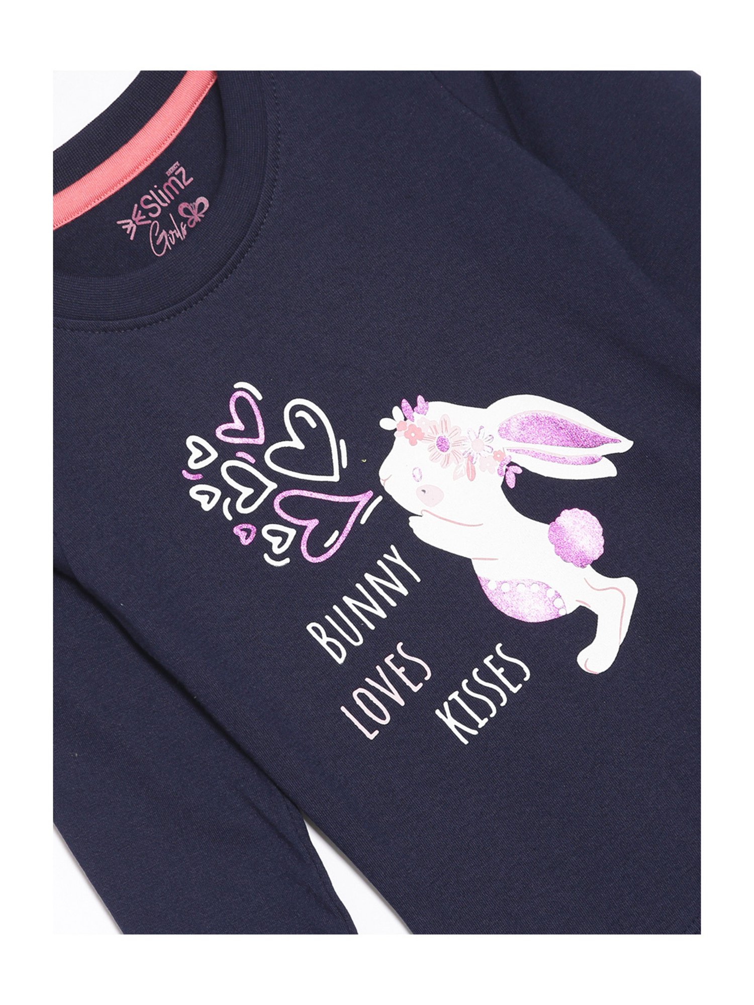 Dixcy Slimz Kids Navy Printed Full Sleeves Top