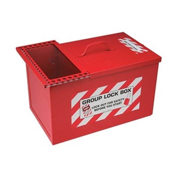 BRADY 105717 Group Lockout Box,34 Locks Max,Red