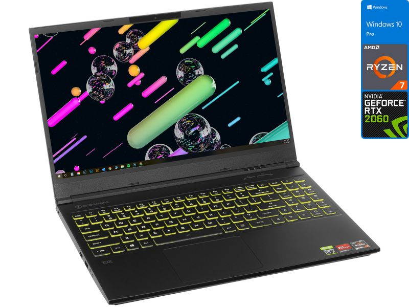EVOO Gaming Notebook, 15.6" 120Hz FHD Display, AMD Ryzen 7 4800H Upto 4.2GHz, 32GB RAM, 512GB NVMe SSD, NVIDIA GeForce RTX 2060, Mini DisplayPort, HDMI, Card Reader, Wi-Fi, Bluetooth, Windows 10 Pro