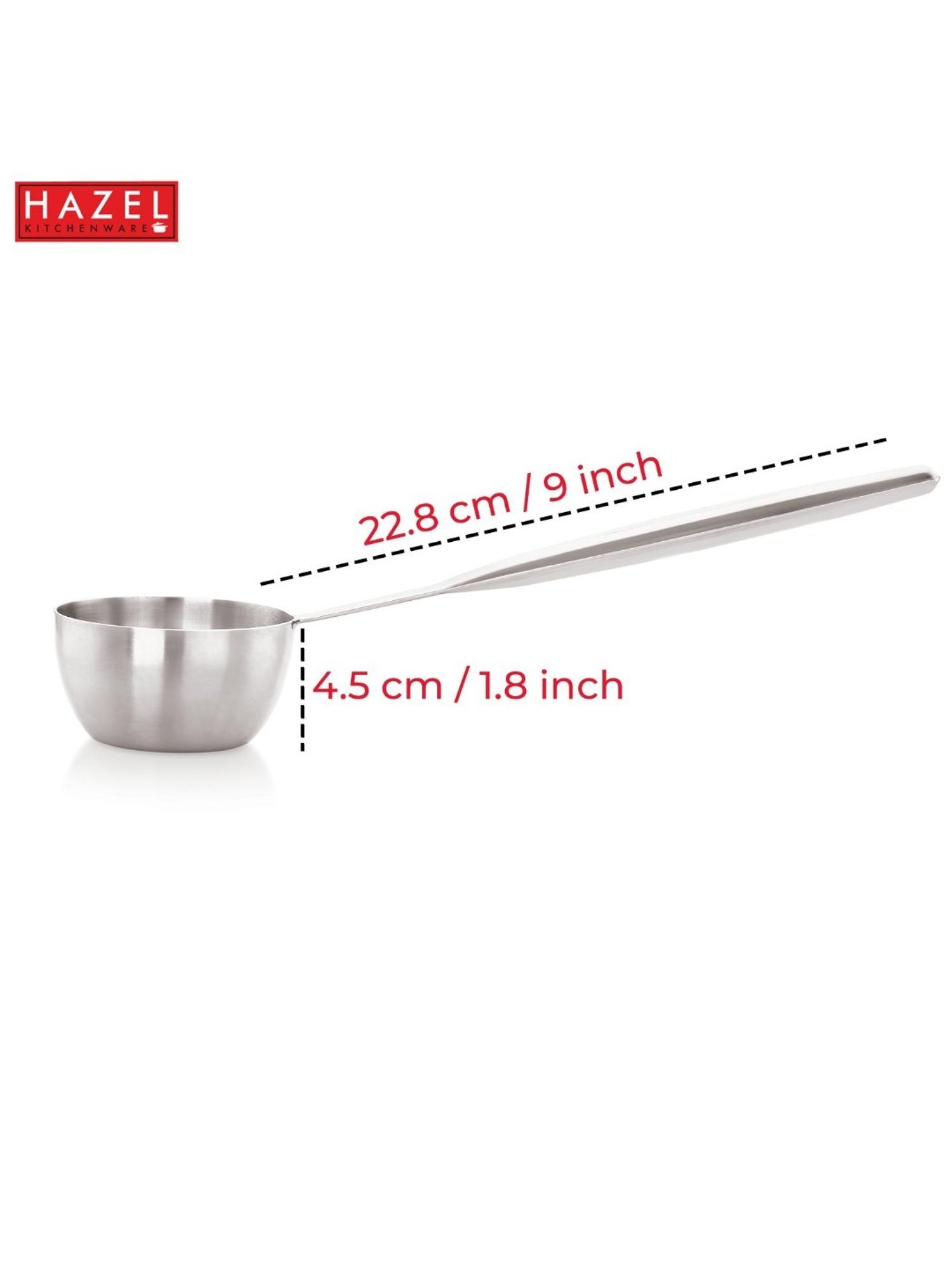 HAZEL Silver Stainless Steel Spatula with Beveled Edge