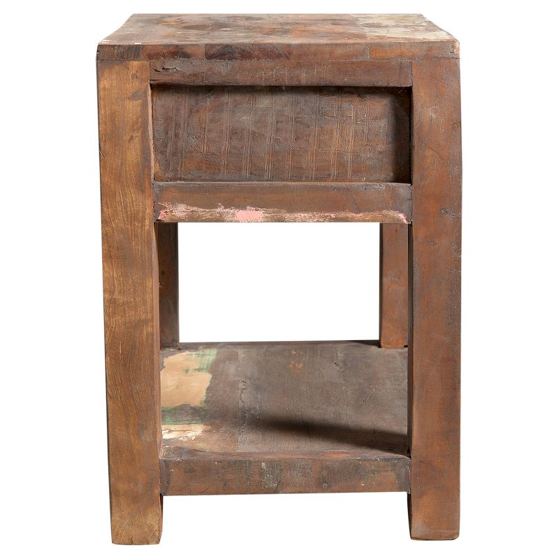 Reclaimed Wood Side Table and Drawer Natural - Timbergirl