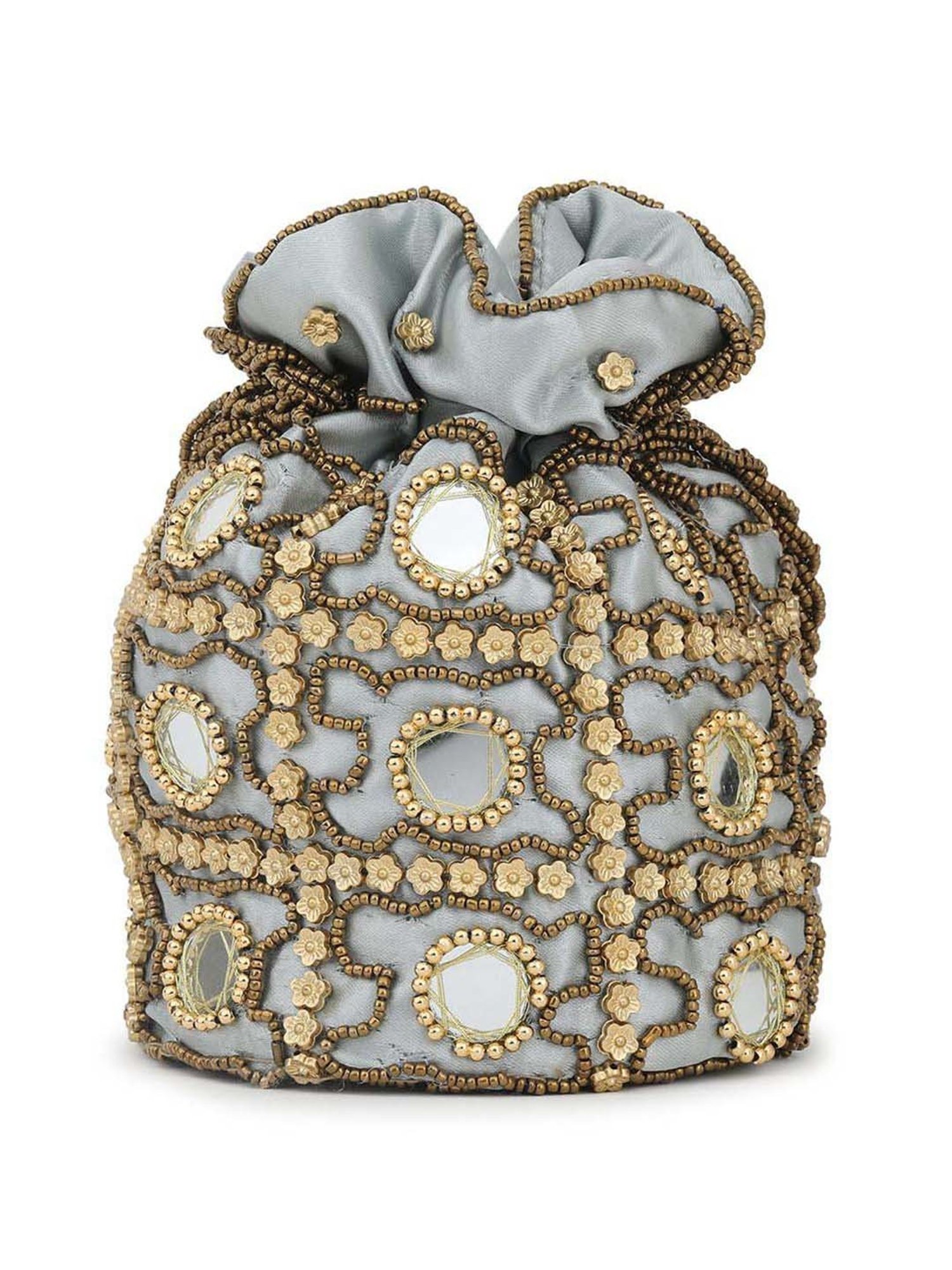 Gaurapakhi Grey Embellished Potli