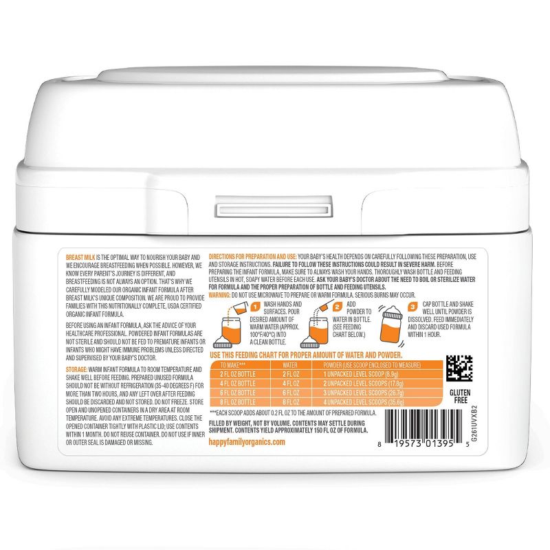 HappyBaby Organic Infant Formula with Iron Milk Based Powder - 21oz