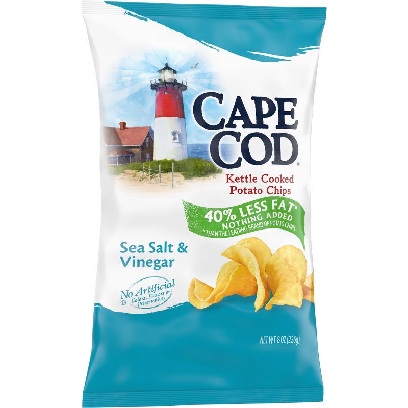Cape Cod Kettle Cooked Potato Chips - Sea Salt And Vinegar (8oz)