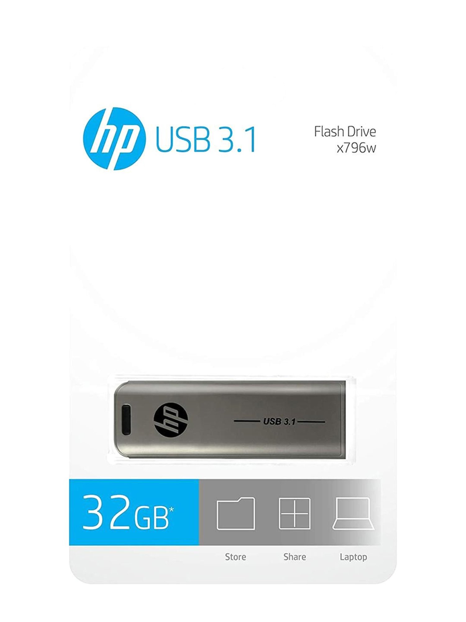 HP 32GB USB 3.1 Pen Drive (x796w, Silver)