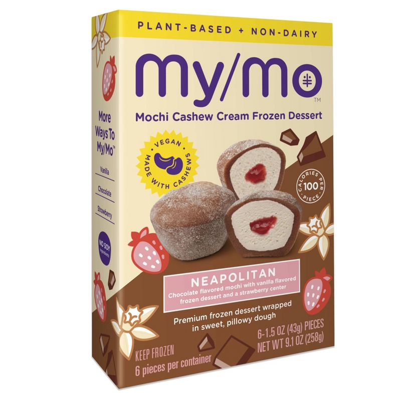 My/Mo Mochi Non-Dairy Frozen Dessert Neopolitan - 6ct
