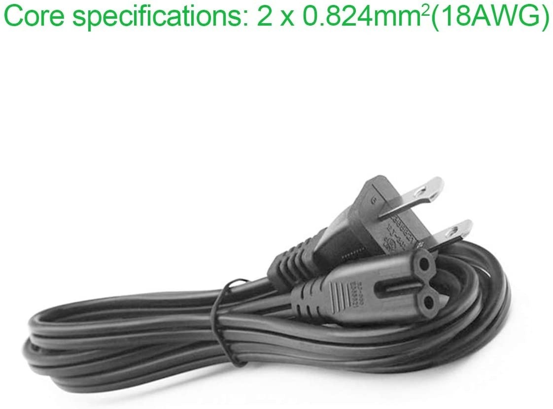 NAHAO 2 Prong Slot Printer Power Cord Cable for HP Envy/OfficeJet Canon Pixma/Maxify Epson Stylus/Workforce/Expression Premium/Artisan Printer Brother Samsung Xpress and More