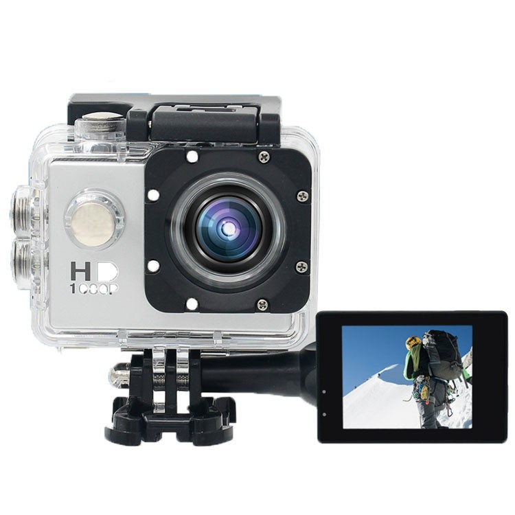 Action Camera, 720P 2 Inch LCD Screen, Waterproof Sports Cam 90 Degree Wide Angle Lens, 30m Outdoor Sports Camera DV Camcorder