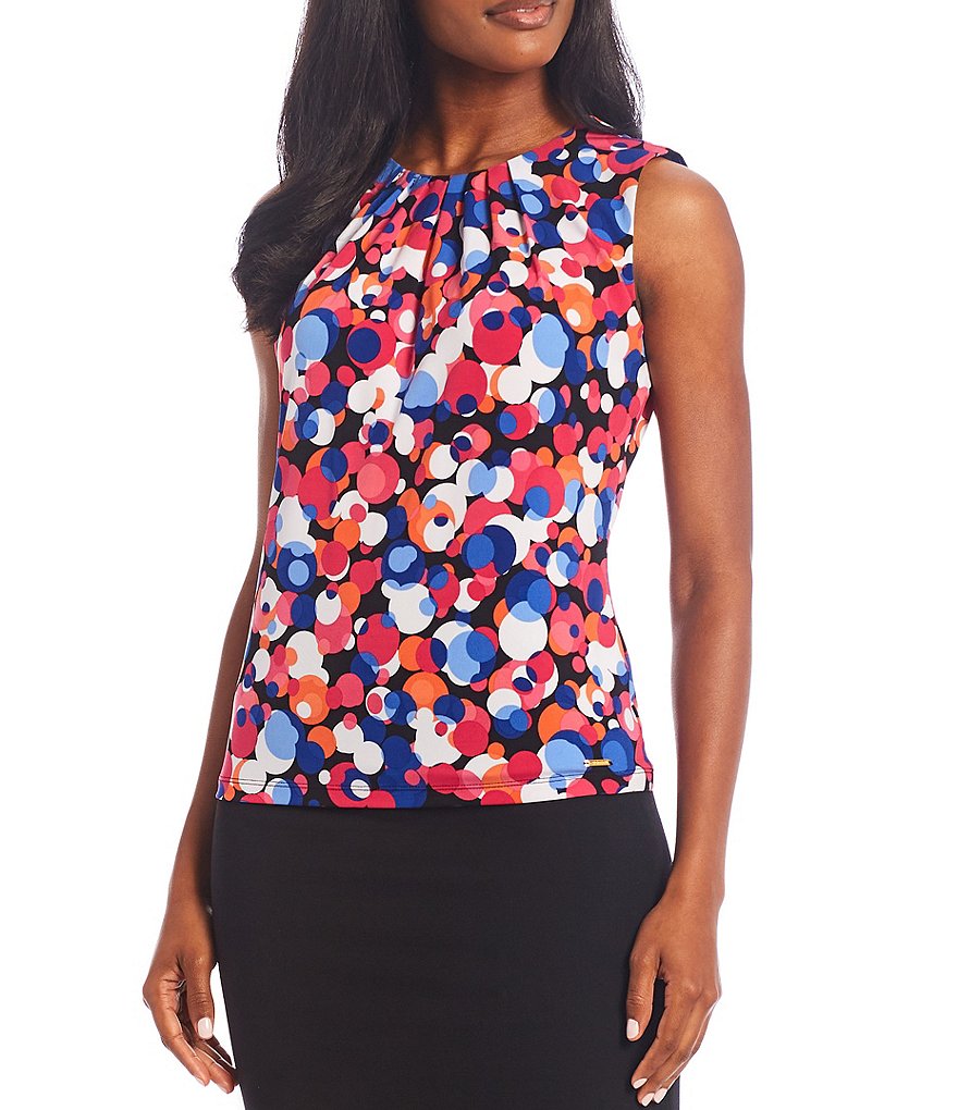 J.McLaughlin Durham Sleeveless Ruffle V-Neck Denim Blouse