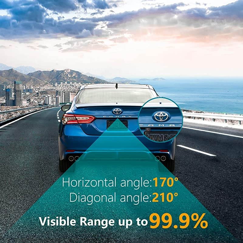 720P BackupFront View Camera IP69K Waterproof Starlight Night Vision Full HD and 210 Degrees Wide View Angle Reverse Rear View Backup Camera for Cars Jeep Pickup Trucks SUV RV Van